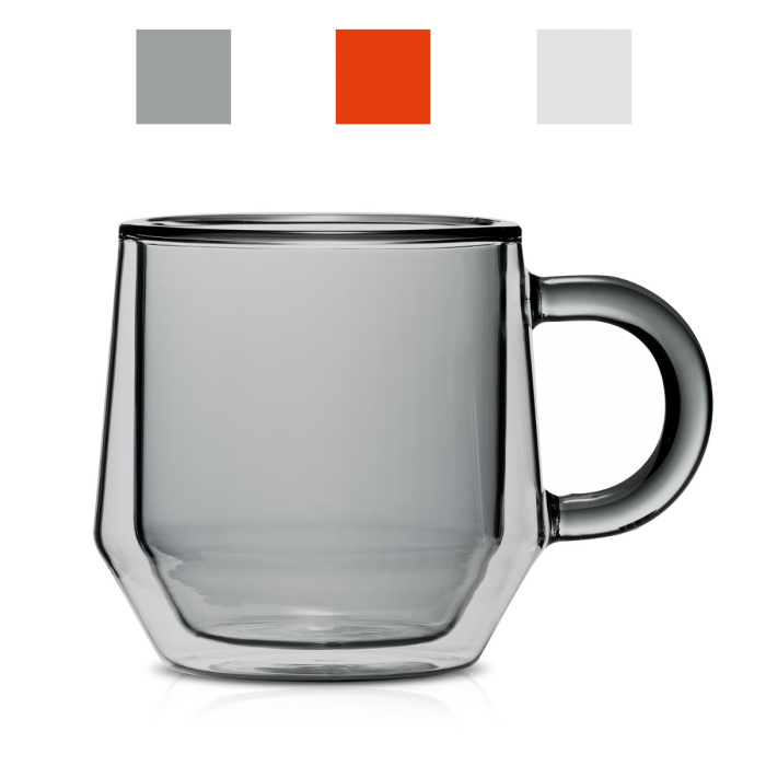 Hearth Double Wall Glass Mug, 240ml (8 oz) - Set of 2
