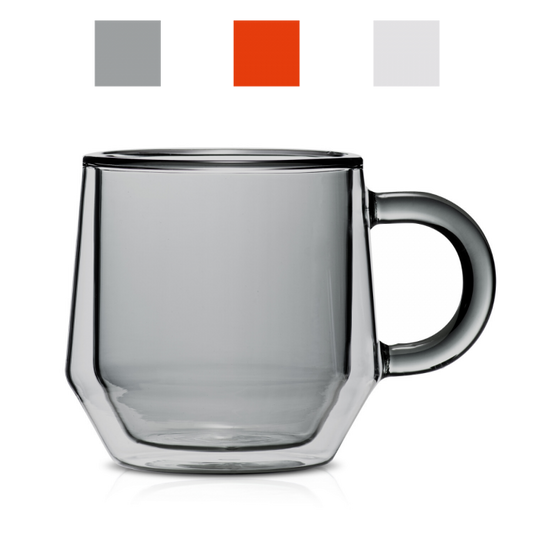 Hearth Double Wall Glass Mug, 240ml (8 oz) - Set of 2